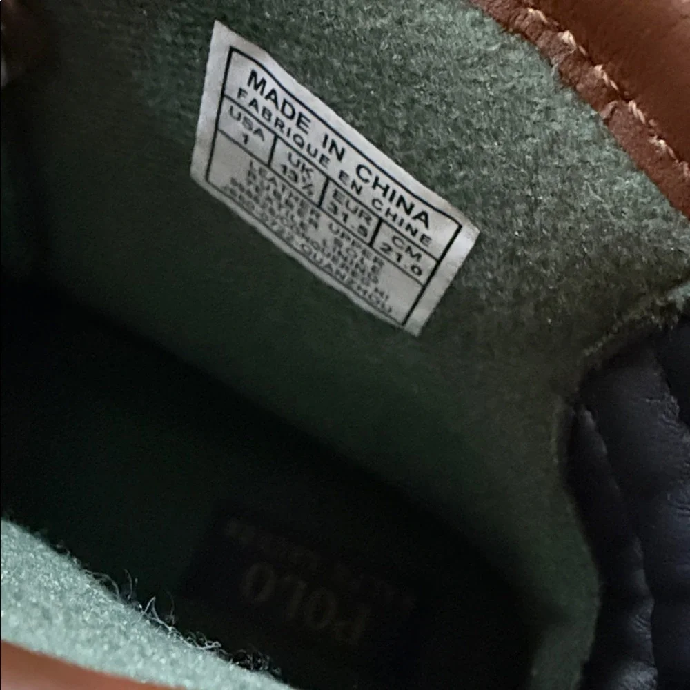 Polo Ralph Lauren Conquered Hi Boots. Size 1. Chocolate/Tan Leather. Like New.